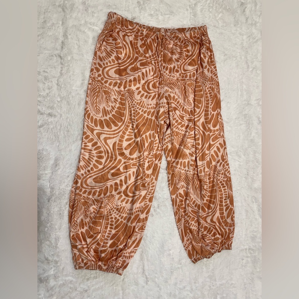 New 3xl tan stretchy pants casual boho hippie festival